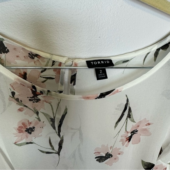 Torrid Floral Hi-Low Chiffon Tunic Top – Size 2x - Picture 7 of 7
